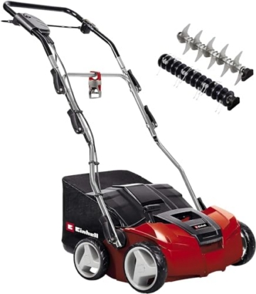 Einhell Elektro-Vertikutierer-Lüfter GE-SA 1435 (1400W, 35cm Arbeitsbreite, bis 3-9mm Arbeitstiefe, höhenverst. Holm, 28L Fangsack, inkl. Lüfterwalze) - 1