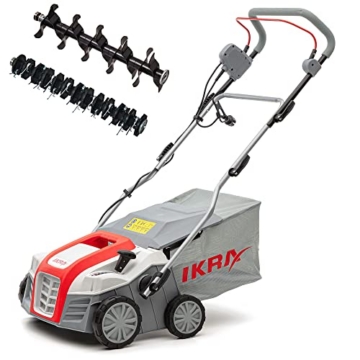 IKRA Elektro Vertikutierer Rasenlüfter IEVL 1840, Fangkorb 55l, Arbeitsbreite 40cm, Arbeitstiefe einstellbar, 1800 Watt - 1